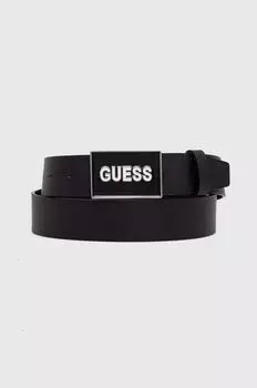 Кожаный ремень Guess, черный