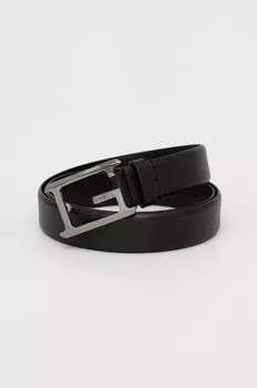 Кожаный ремень Guess, черный