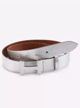 Кожаный ремень Heine, серебристый