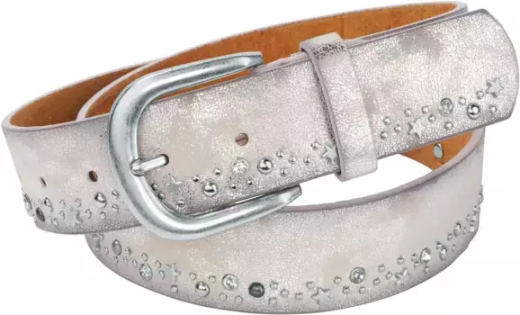 Кожаный ремень Heine, серебристый