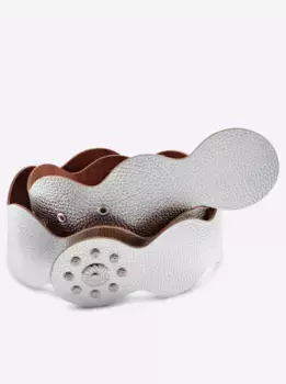 Кожаный ремень Heine, серебристый