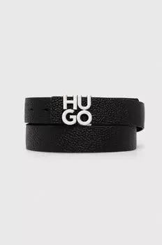 Кожаный ремень Hugo, черный