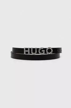 Кожаный ремень Hugo, черный