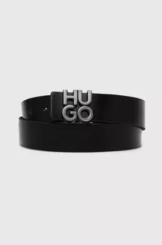 Кожаный ремень Hugo, черный