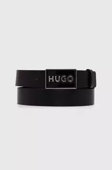 Кожаный ремень Hugo, черный