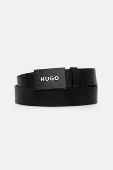 Кожаный ремень Hugo, черный