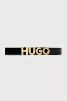 Кожаный ремень HUGO Hugo, черный