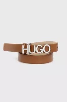 Кожаный ремень Hugo, коричневый
