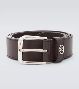 Кожаный ремень Interlocking G Gucci, Cocoa
