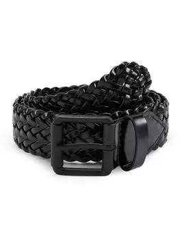 Кожаный ремень Intrecciato Bottega Veneta, черный