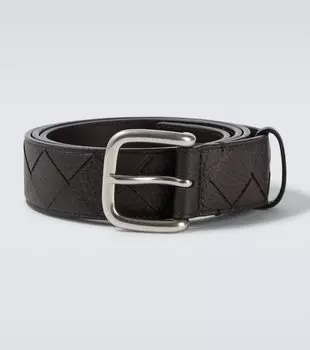 Кожаный ремень Intrecciato Bottega Veneta, Fondant Silver