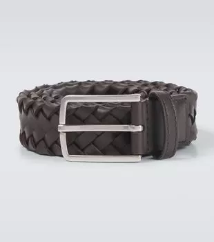 Кожаный ремень Intreccio Cabat Bottega Veneta, Fondante