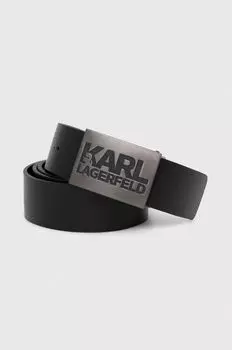 Кожаный ремень Karl Lagerfeld, черный