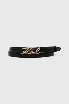 Кожаный ремень Karl Lagerfeld, черный