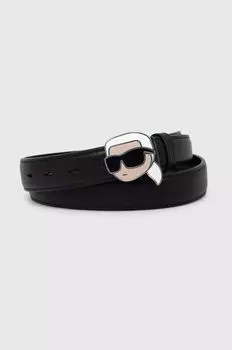 Кожаный ремень Karl Lagerfeld, черный