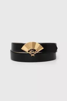 Кожаный ремень Karl Lagerfeld, черный