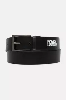 Кожаный ремень Karl Lagerfeld, черный