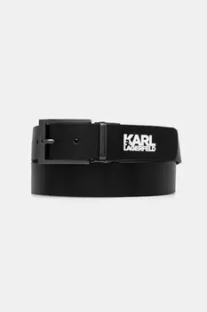 Кожаный ремень Karl Lagerfeld, черный