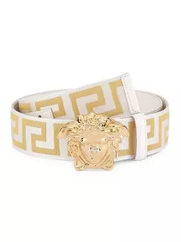 Кожаный ремень La Medusa Versace, белый