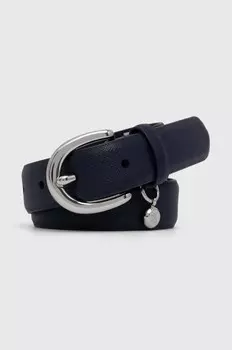 Кожаный ремень Lauren Ralph Lauren, темно-синий