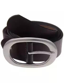 Кожаный ремень leslii "City Cowgirl", с овальной пряжкой, серебристый