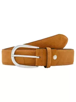 Кожаный ремень leslii с тонкой строчкой, цвет Cognac