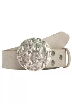 Кожаный ремень LIFE RING by showroom 019° со сменной застежкой "Full Moon Silver" Rettungsring By Showroom 019°, серый