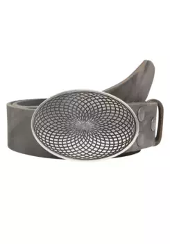 Кожаный ремень LIFEBULT by showroom 019° с пряжкой под старину Rettungsring By Showroom 019°, серый