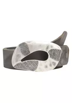 Кожаный ремень LIFEBULT by showroom 019° со сменной пряжкой под старину Rettungsring By Showroom 019°, серый