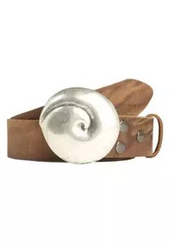 Кожаный ремень LIFEBULT by showroom 019°, уникальная система смены с помощью кнопок на ремне Rettungsring By Showroom 019°, цвет Cognac