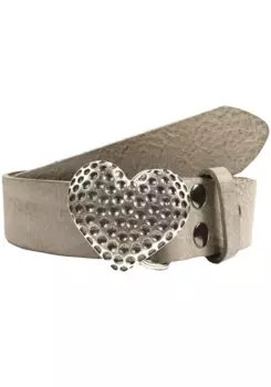 Кожаный ремень LIFEBURG by showroom 019° со сменной застежкой "Golf Heart Silver" Rettungsring By Showroom 019°, серый