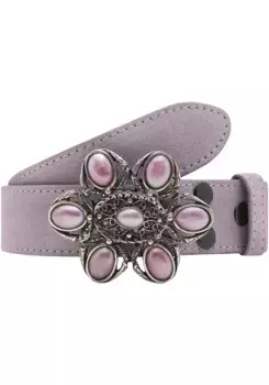 Кожаный ремень LIFEBURG by showroom 019° со сменной застежкой "Nostalgia Pearl Pink" Rettungsring By Showroom 019°, фиолетовый