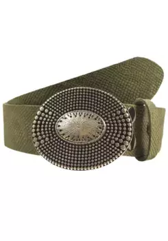 Кожаный ремень LIFEBURG by showroom 019° со сменной застежкой "Infinity Dots" Rettungsring By Showroom 019°, хаки