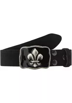 Кожаный ремень LIFEBURG by showroom 019° со сменной застежкой "Lily Silver Black" Rettungsring By Showroom 019°, черный