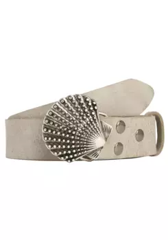 Кожаный ремень LIFEBURG by showroom 019°, со сменной застежкой "ракушечные заклепки" Rettungsring By Showroom 019°, серый