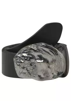 Кожаный ремень LIFEBURG by showroom 019° со сменной застежкой "Oyster Shell Black" Rettungsring By Showroom 019°, черный