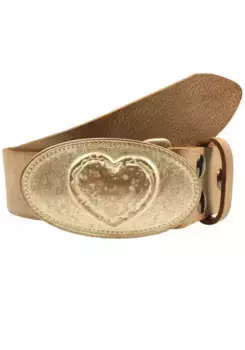 Кожаный ремень LIFEBURG by showroom 019° со сменной застежкой "Heart Oval Pink" Rettungsring By Showroom 019°, коричневый