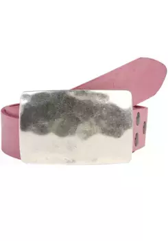 Кожаный ремень LIFEBURG by showroom 019° со сменной застежкой "Rectangle Hammered" Rettungsring By Showroom 019°, розовый