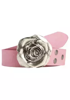 Кожаный ремень LIFEBURG by showroom 019° со сменной застежкой "Роза" Rettungsring By Showroom 019°, розовый