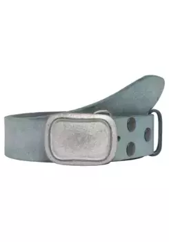 Кожаный ремень LIFEBURG by showroom 019° со сменной застежкой "Rectangle Edged Grey" Rettungsring By Showroom 019°, джинсовый