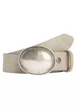 Кожаный ремень LIFEBURG by showroom 019° со сменной застежкой "Oval Curved Silver" Rettungsring By Showroom 019°, серый