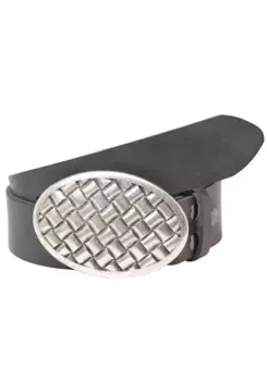 Кожаный ремень LIFEBURG by showroom 019° со сменной застежкой "Oval Braided" Rettungsring By Showroom 019°, серый