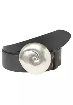 Кожаный ремень LIFEBURG by showroom 019° со сменной застежкой "Shell Round" Rettungsring By Showroom 019°, серый