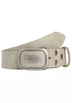 Кожаный ремень LIFEBURG by showroom 019° со сменной застежкой "Rectangle Edged Grey" Rettungsring By Showroom 019°, серый