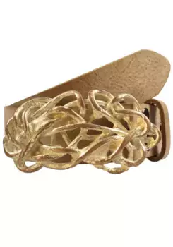 Кожаный ремень LIFEBURG by showroom 019° со сменной застежкой "Straw Knot Pink" Rettungsring By Showroom 019°, коричневый