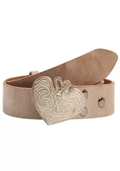 Кожаный ремень LIFEBURG by showroom 019° со сменной застежкой "Flamingo Heart Pink Crystal" Rettungsring By Showroom 019°, цвет Natur