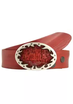 Кожаный ремень LIFEBURG by showroom 019° со сменной застежкой "Flame Oval Red" Rettungsring By Showroom 019°, красный