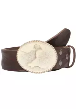 Кожаный ремень LIFEBURG by showroom 019°, застежка "Grmitz Ros, украшенная кристаллами Swarovski" Rettungsring By Showroom 019°, коричневый