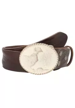 Кожаный ремень LIFEBURG by showroom 019°, застежка "Heiligenhafen Ros, украшенная кристаллами Swarovski" Rettungsring By Showroom 019°, коричневый