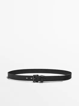Кожаный ремень Massimo Dutti, черный